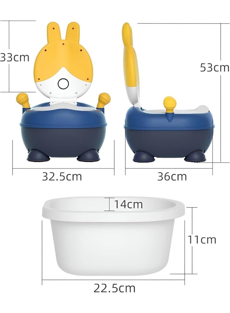 MUMS PLANET Comfortable rabbit shaped kids potty for toilet training with built in splash guard potty training toilet seat for children with anti slip base safe educational potty for early age kids - Image 2